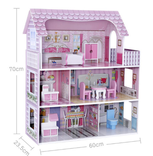 בית-בובות-לילדים-שלוש-קומות-דגם-משי-בצבעים-בהירים-כולל-ריהוט-לבית