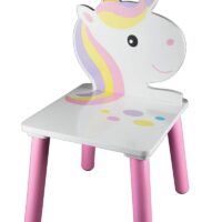 שולחן מעץ לילדים עם 2 כיסאות בעיצוב חד קרן - לאהוב את הקסם!