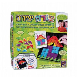 יצירה - משחק קופסא, צורה יצירה לגילאי 4+ משולשים צבעוניים מפלסטיק
