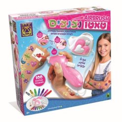 יצירה - משחק קופסא, טאטו נצנצים אייר בראש לגילאי 6+ מכחול הַתָּזָה, המופעל בסוללות, ליצירת קעקועים נוצצים!