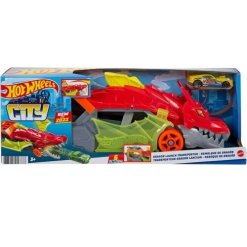 הוט ווילס משאית דרקון + מכונית Hot Wheels