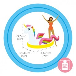 חד קרן מתנפח מעוצב לים ולבריכה לרכיבה דגם 57561 מבית INTEX – תמונה 3