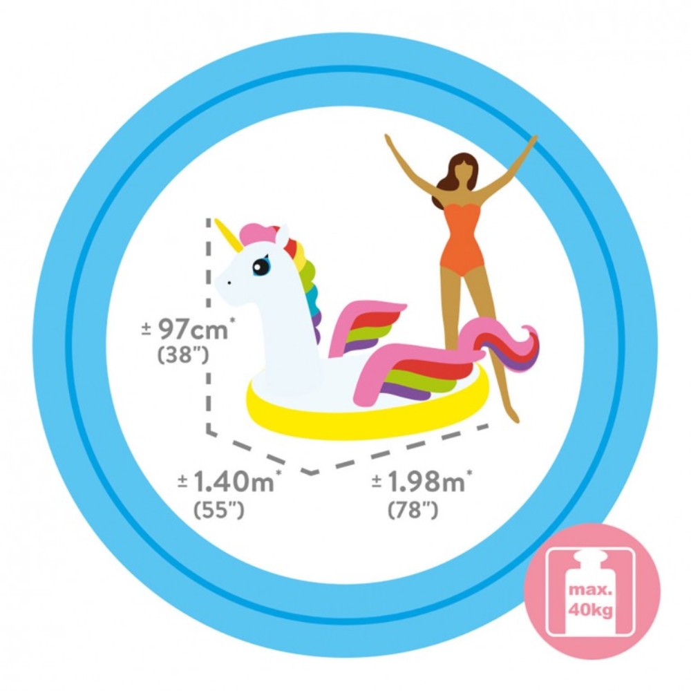 חד קרן מתנפח מעוצב לים ולבריכה לרכיבה דגם 57561 מבית INTEX – תמונה 3