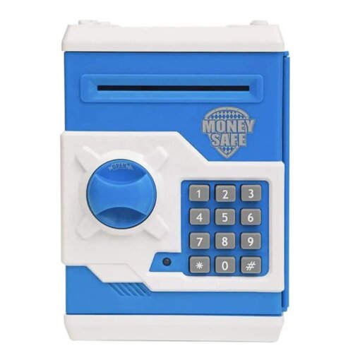 קופת חיסכון אלקטרונית לילדים בעיצוב כספת בנק במגוון צבעים לעידוד ופיתוח חיסכון