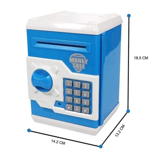 קופת חיסכון אלקטרונית לילדים בעיצוב כספת בנק במגוון צבעים לעידוד ופיתוח חיסכון