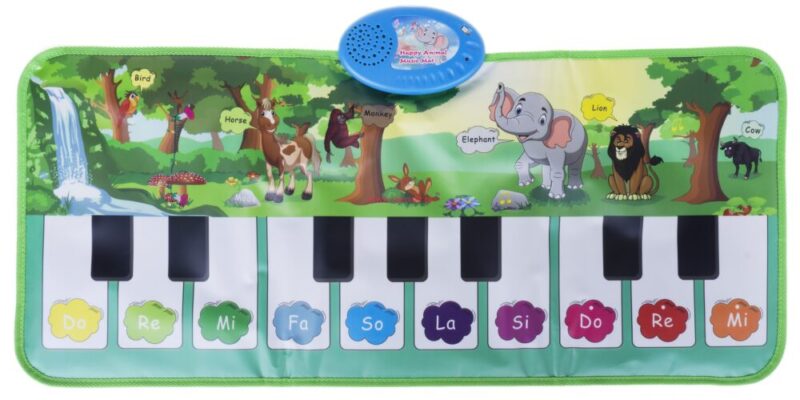 שטיח פעילות מוזיקלי פסנתר מתקפל בעיצוב חיות ג'ונגל