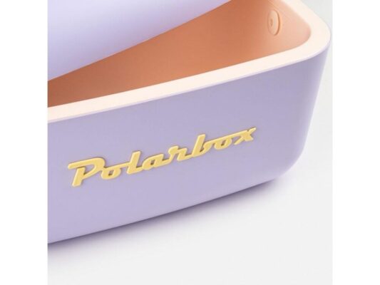 צידנית צבעונית Polarbox בצבע סגול צהוב עם רצועת עור חומה 20 ליטר (1)