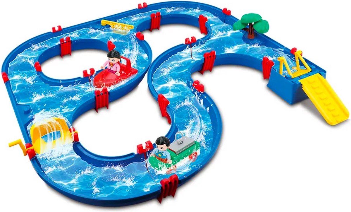 משחק פעילות מים להרכבה מפלסטיק לילדים כולל 64 חלקים למשחק פעילותי ומאתגר במים או חול לפיתוח תיאום עין יד, יצירתיות ודמיון.