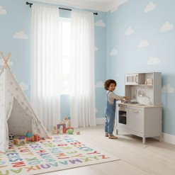 מטבח רטרו מעץ איכותי לילדים דגם אמיר, כולל כיריים אלקטרוניים – תמונה 6