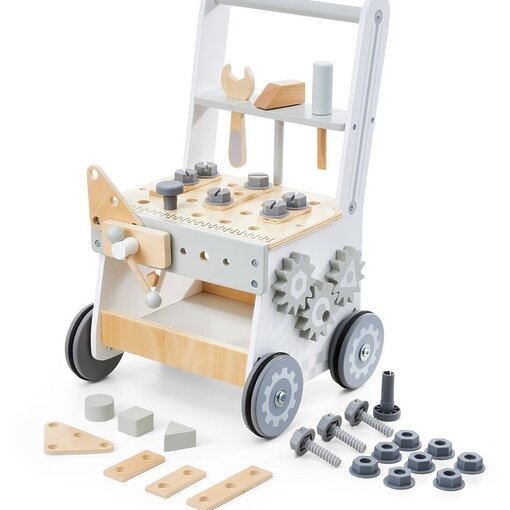 הליכון שולחן לתינוקות מעץ מלא עם פעלולון, התאם צורה לשיפור מיומנות הליכה של פעוטות. (1)