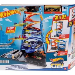 הוט ווילס מגדל מסלולים 2 ב-1 עם רכב Hot Wheels (1)