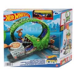 מסלול הוט ווילס עם לופ - חנות הפיצה של התנין Hot Wheels (1)