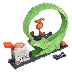 מסלול הוט ווילס עם לופ - חנות הפיצה של התנין Hot Wheels (2)