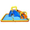 מתנפחים Bestway H2OGO 53377 פארק מים מתנפח בעיצוב מסלול מירוצים הכולל מגלשת טורבו כפולה תותחי מים קיר טיפוס בריכה ומנהרה