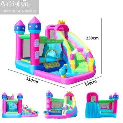 ⁦Airmyfun מתנפח טירה גדול עם רשת, מקפצה, מגלשה וקיר טיפוס⁩ – תמונה ⁦2⁩