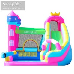 ⁦Airmyfun מתנפח טירה גדול עם רשת, מקפצה, מגלשה וקיר טיפוס⁩ – תמונה ⁦3⁩