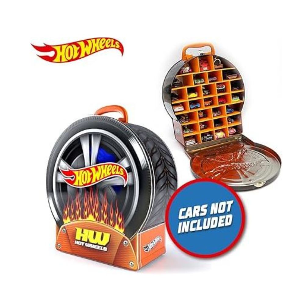 2 מזוודת אחסון ונשיאה ל- 29 רכבים בצורת צמיג מבית Hot Wheels