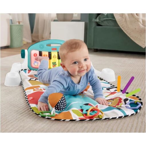2משטח פעילות עם פסנתר, אורות וצלילים בצבע כחול מבית Fisher Price