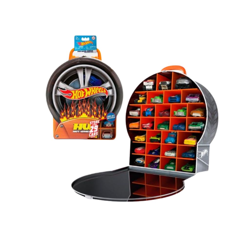 3 מזוודת אחסון ונשיאה ל- 29 רכבים בצורת צמיג מבית Hot Wheels