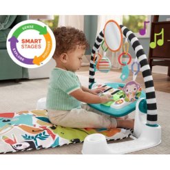 3משטח פעילות עם פסנתר, אורות וצלילים בצבע כחול מבית Fisher Price