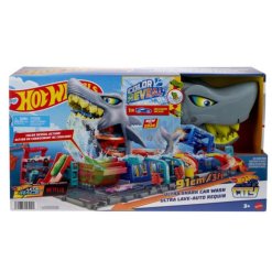 3שטיפת מכוניות משנות צבע כריש ענק - Hot Wheels