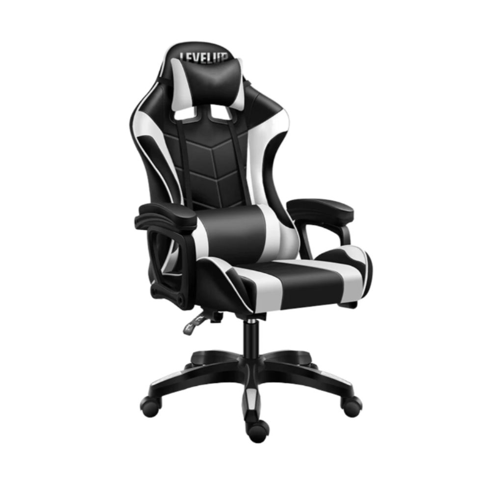 כיסא גיימינג בצבע לבן LEVEL UP