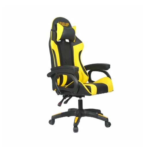 כיסא גיימינג בצבע צהוב LEVEL UP
