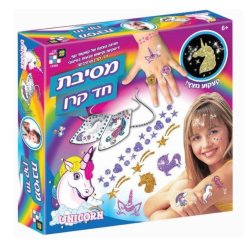 מסיבת חד קרן - קעקועים נוצצים חד קרן