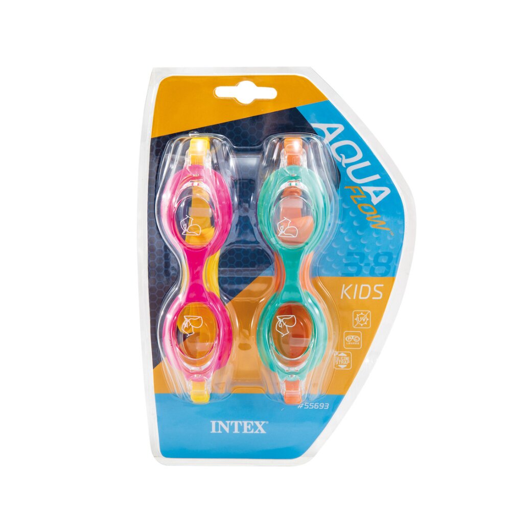 זוג משקפי שחייה לילדים לגילאי 3-8 Aqua Flow דגם 55693 INTEX – תמונה 2