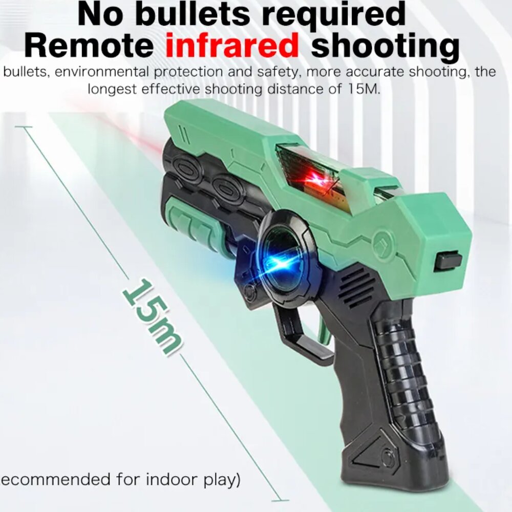 ערכת לייזר טאג צעצוע לילדים – ירי אינפרא אדום, אפודי רטט ומד ניקוד | גיל 6+ – תמונה 2