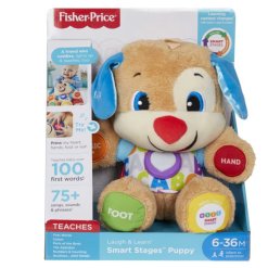 Fisher Price – בובת הכלבלב הנבון לתינוקות | צעצוע אינטראקטיבי עם שלבי למידה – תמונה 3