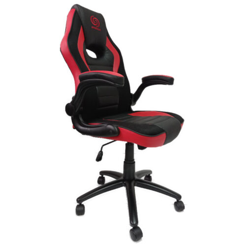 כיסא גיימינג BASIC איכותי מעוצב ונוח עם משענת מתכוונת בצבעים שחור ואדום – תמונה 3