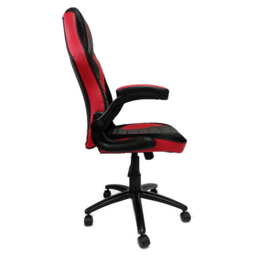 כיסא גיימינג BASIC איכותי מעוצב ונוח עם משענת מתכוונת בצבעים שחור ואדום – תמונה 2