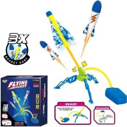 סט משגר רקטות לילדים – Stomp Rocket עם 3 רקטות איכותיות