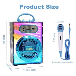 Alternative view of מכונת קריוקי Bluetooth לילדים עם שני מיקרופונים – רמקול נייד עם אורות LED וערכת קריוקי למסיבות