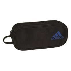 קלמר Adidas שני תאים - שחור/לוגו כחול