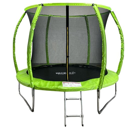 טרמפולינה לילדים פנימית 2.44 מ׳ (8FT) עם רשת הגנה פנימית, משטח קפיצה ומגן קפיצים. בטיחותית, עמידה וקלה להרכבה – מושלמת לכיף משפחתי בחצר. הזמינו עכשיו!