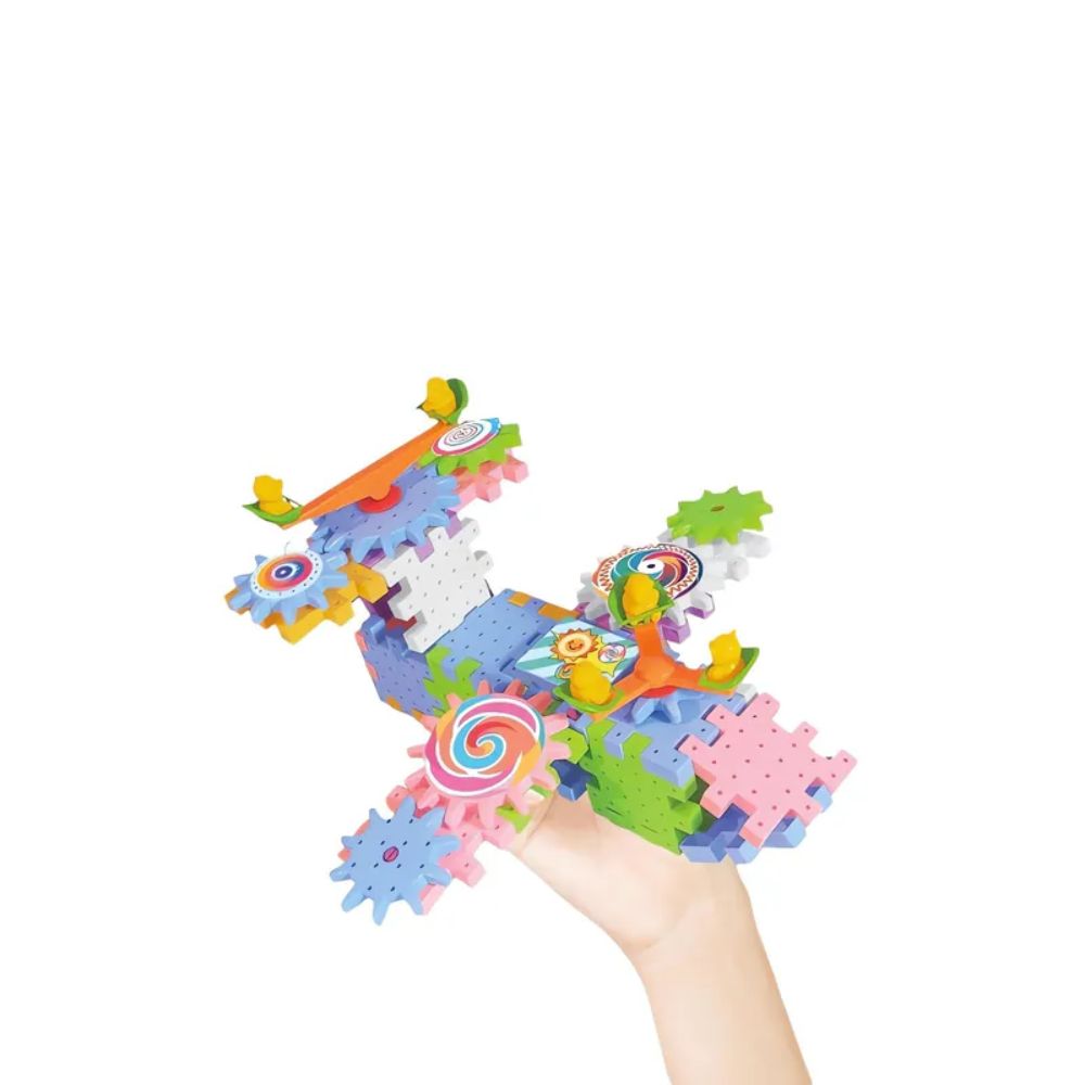 ערכת הרכבה עם גלגלי שיניים – 263 חלקים | כחול או ורוד – תמונה 3