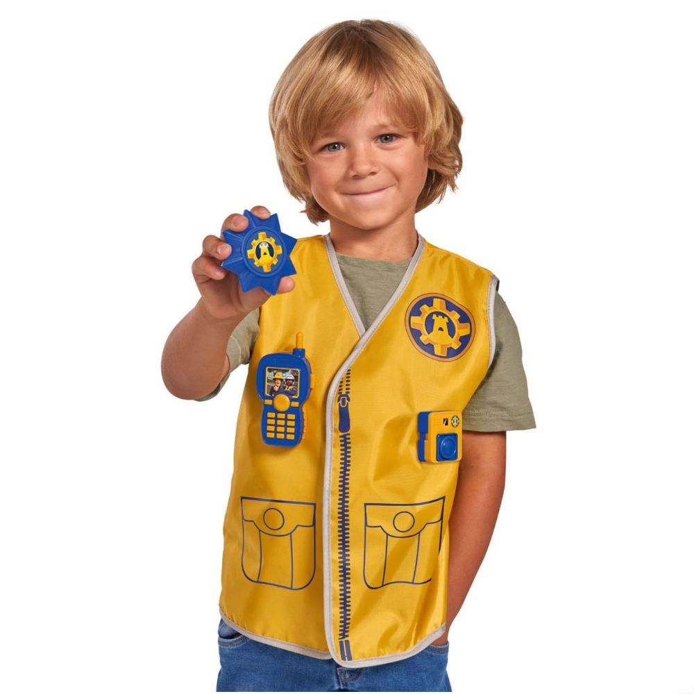 סמי הכבאי – ערכת קצין המשטרה של מלקולם | אפוד 2 ב-1 עם מצלמה, מכשיר קשר ותג – תמונה 4