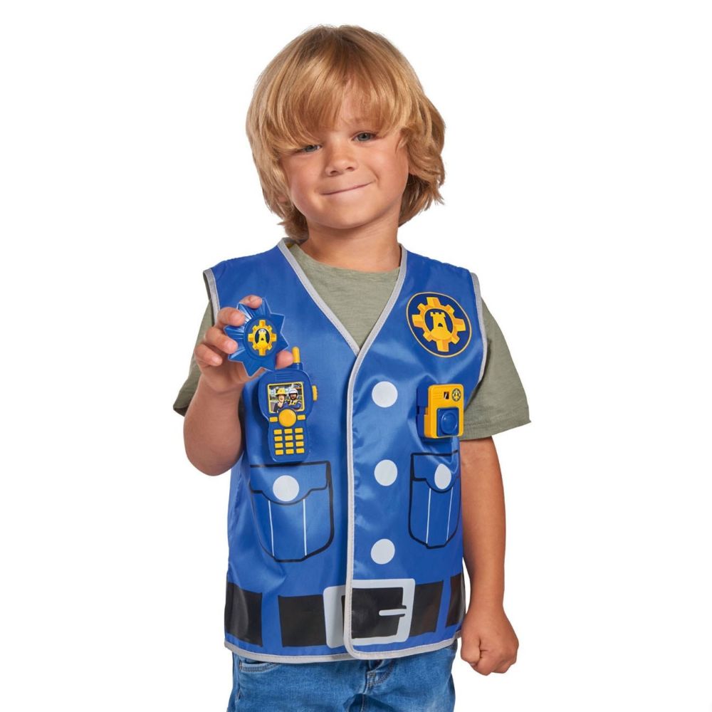 סמי הכבאי – ערכת קצין המשטרה של מלקולם | אפוד 2 ב-1 עם מצלמה, מכשיר קשר ותג – תמונה 3