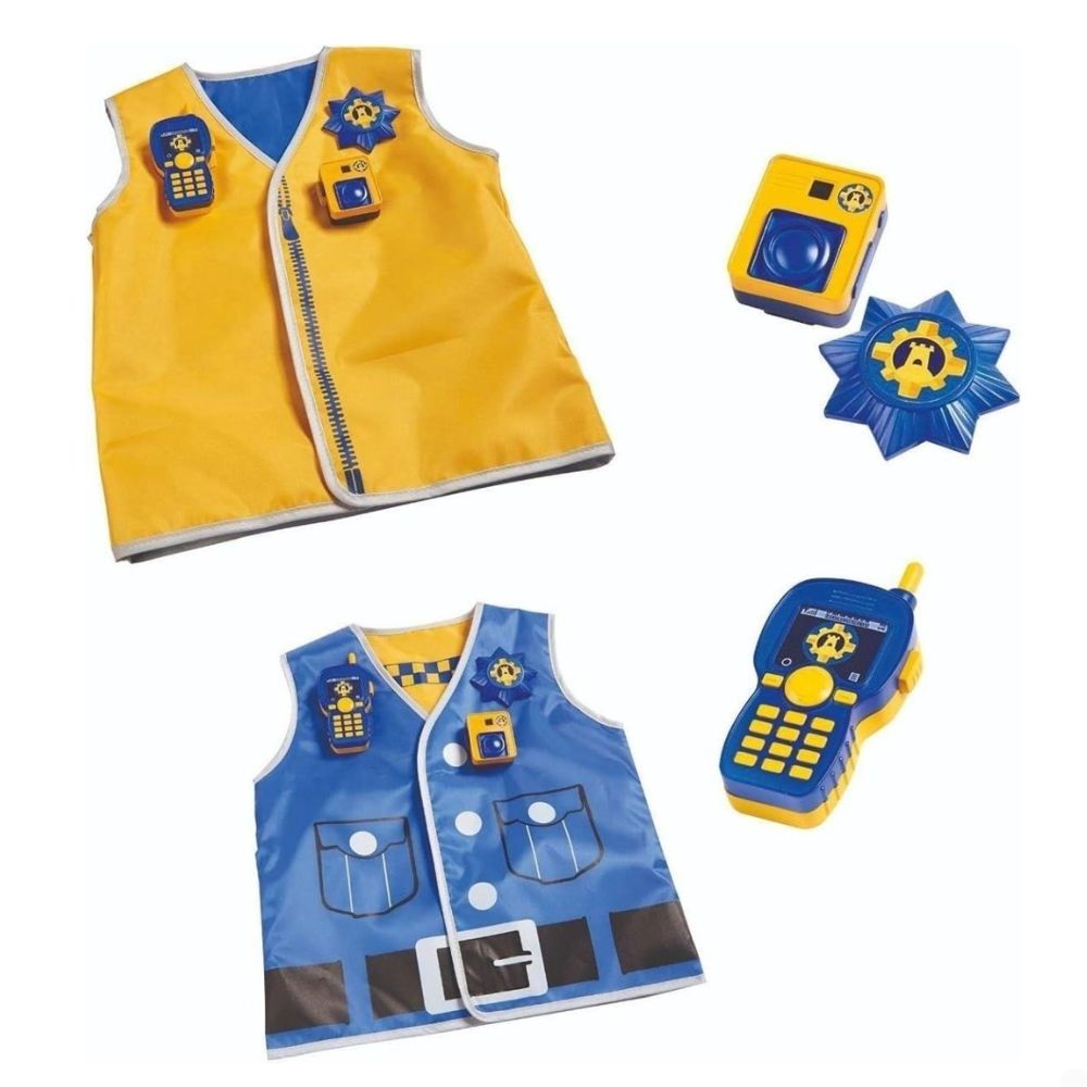 סמי הכבאי – ערכת קצין המשטרה של מלקולם | אפוד 2 ב-1 עם מצלמה, מכשיר קשר ותג – תמונה 5