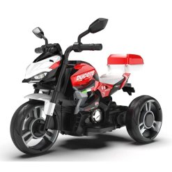 אופנוע ממונע לילדים 6V בעיצוב ספורטיבי עם תאורת LED ומוזיקה