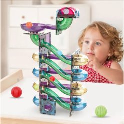 סט מגנטים צבעוניים לבנייה יצירתית עם צינורות וכדורים – 105 חלקים – תמונה 3