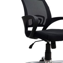 כיסא משרדי ארגונומי עם משענת רשת ותמיכה לגב – מודרני ונוח בצבע שחור – תמונה 3