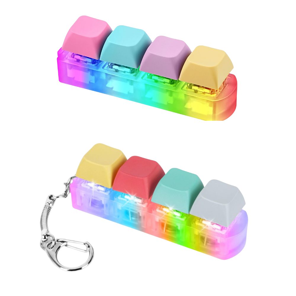 מחזיק מפתחות מקלדת פידג’ט – 4 מקשים צבעוניים עם תאורת LED