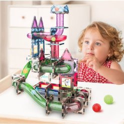 סט מגנטים צבעוניים לבנייה יצירתית עם צינורות וכדורים – 80 חלקים – תמונה 4