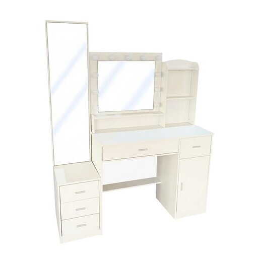 שידת איפור יוקרתית דגם ליעד – עם מראה LED וכסא מפנק