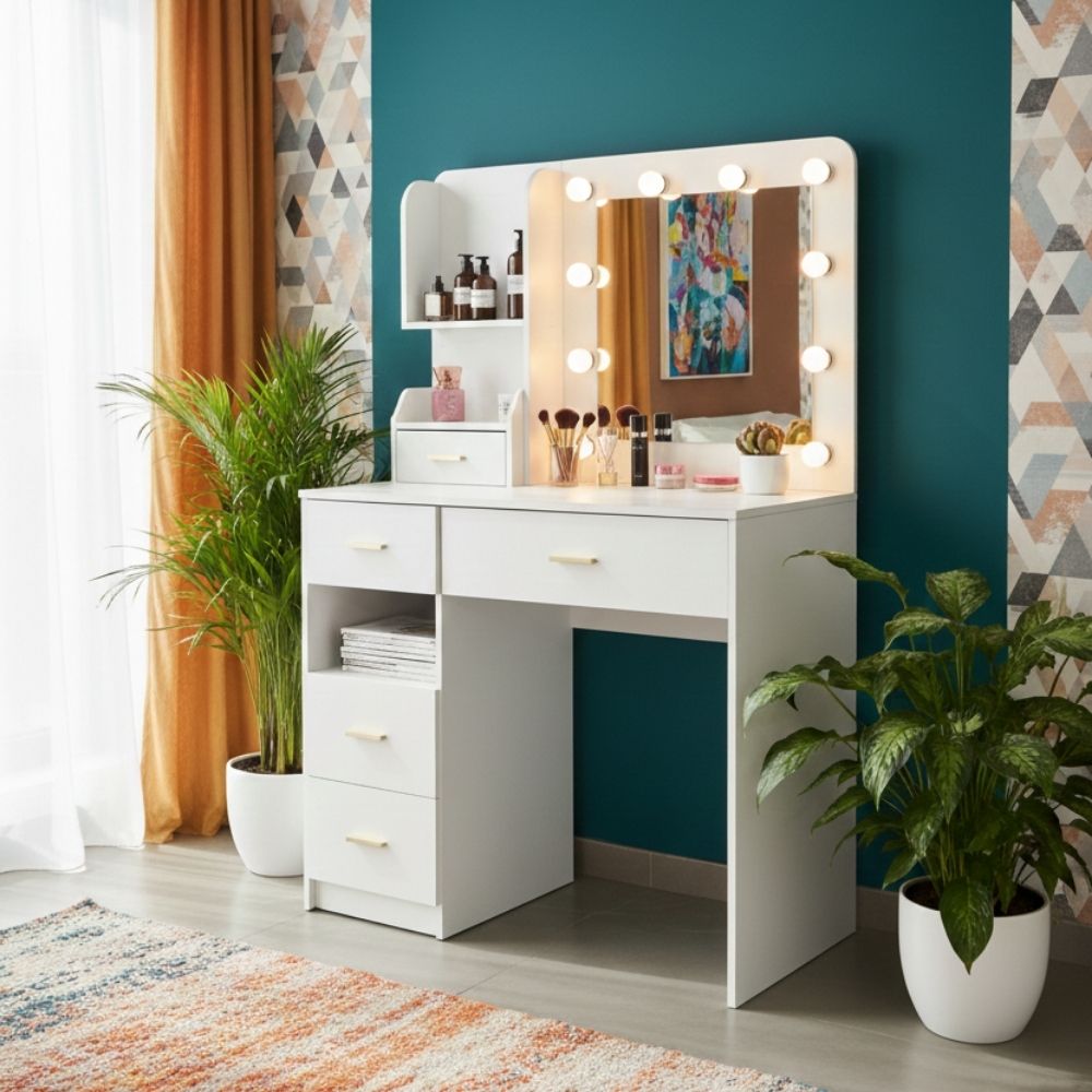 שידת איפור דגם מיקה – עיצוב מודרני, תאורת LED ונוחות מקסימלית – תמונה 4