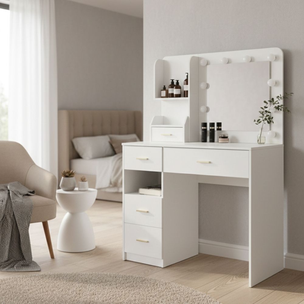 שידת איפור דגם מיקה – עיצוב מודרני, תאורת LED ונוחות מקסימלית – תמונה 2