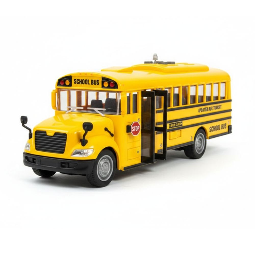 אוטובוס בית ספר צהוב אינטראקטיבי - דגם עם אורות, צלילים ודלתות נפתחות – תמונה 3